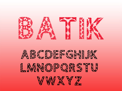 Batik Font With Indonesian Batik Ornaments