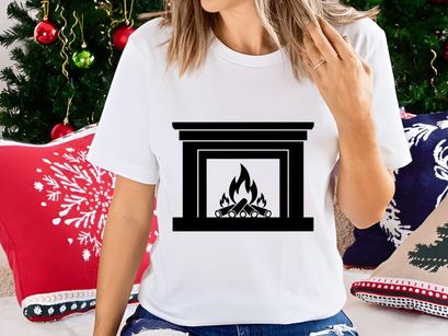 Modern Fireplace with Flames Icon
