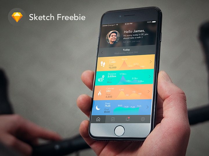 iPhone 7 – Fitness App – Home Screen