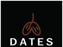 Date palm fruit plant logo design with leaves,seeds and date palm tree isolated background exotic organic plant.