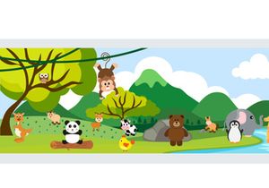 8 Jungle Animals and Zoo Cartoon Flat Style