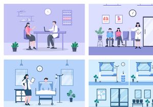 14 Doctor Checking a Patient Medical Treatment Vector Illustration