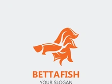 Betta fish modern logo style design vector image illustration