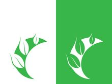 Logos of green tree leaf ecology nature element vector