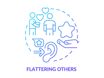 Flattering others blue gradient concept icon preview picture
