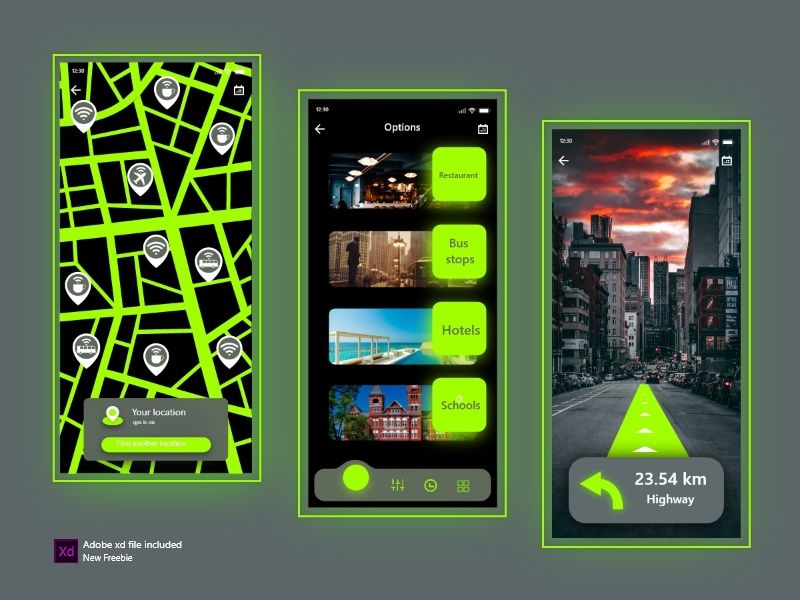 Navigation app design.