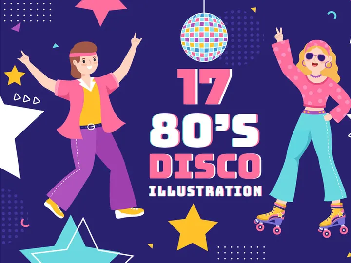 80s Disco Party Illustration