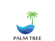 Palm tree summer logo design with creative ideas.