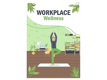 Workplace wellness poster flat vector template preview picture