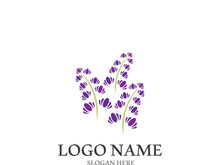 Fresh lavender flower logo vector flat design