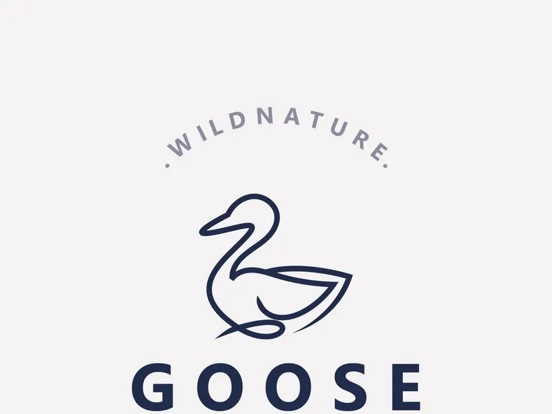 Logotipo de ganso, pájaro, naturaleza con inspiración de estilo moderno. Diseño premium