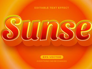 Sunset editable text effect style vector preview picture