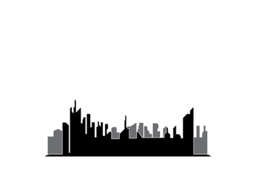 Modern City skyline illustration in flat design preview picture