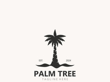 Palm tree simple and modern premium logo design. abstract icon palm beach illustration