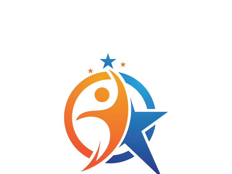 Star success people care logo and symbols