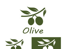 Branched olive fruit logo with creative idea.