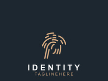 Fingerprint technology Logo Security system element symbol biometric template