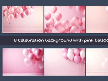 Celebration background with pink balloons preview picture