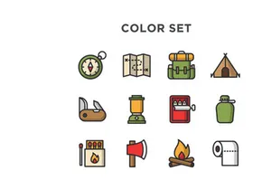 Free Minimal Camping Vector Icons
