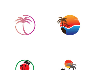 Summer palm tree logo design. preview picture