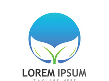 Natural green leaf logo design.