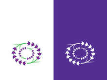 Fresh lavender flower logo vector flat design