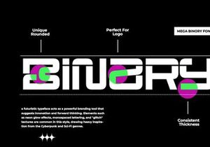 Mega Binory - Modern Futuristic Sci-Fi Font