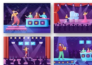 18 Talent Show and TV Quiz Illustration