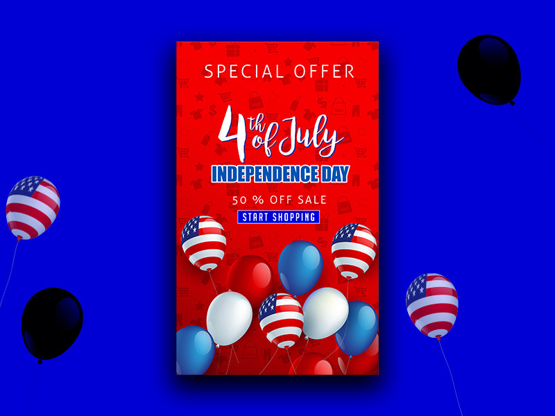 USA Independence Day Sale Promotion Advertising Banner 02