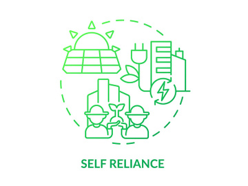 Self reliance green gradient concept icon preview picture