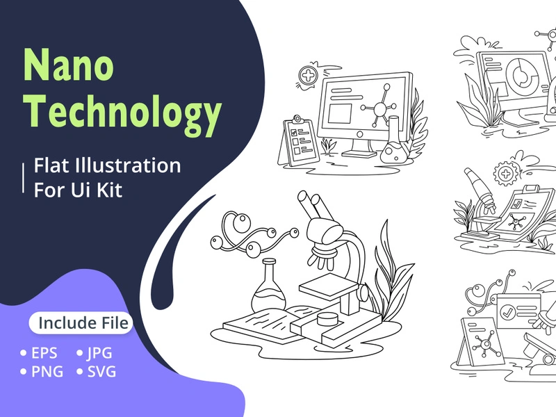 Modern nanotechnology lab scene
