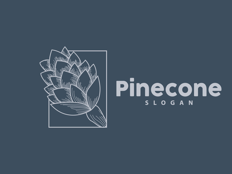 Pine Cone Logo, Elegant Luxury Pine Simple Design