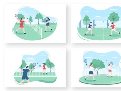 13 Tennis Player Sport Illustration