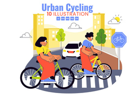 10 Urban Cycling Illustration preview picture