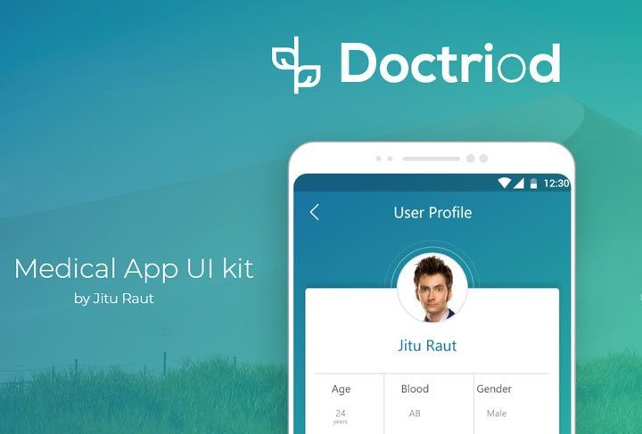 Doctriod Healthcare App free mobile UI kit – Adobe XD