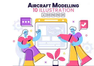 10 Aircraft Model Crafting Illustration