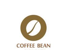 Coffee bean logo for cafe, business, label.