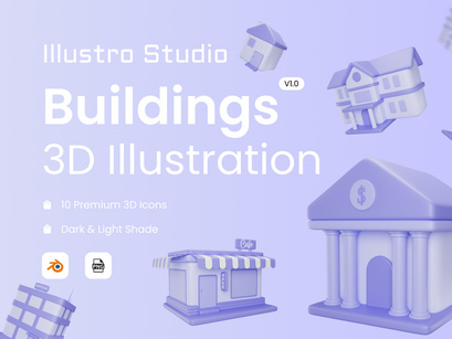 Building 3D Illustration