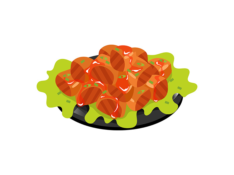 Chinese pork in sweet and sour sauce color icon