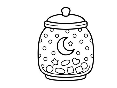 Pote de biscoitos Halloween fofo com lua e estrelas. Recipiente de doces cerâmico caprichoso para guloseimas e decoração de festas da estação assustadora.
