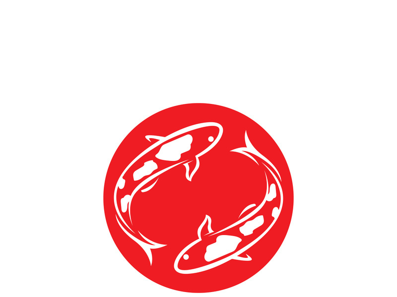 Koi fish logo template. Creative vector symbol