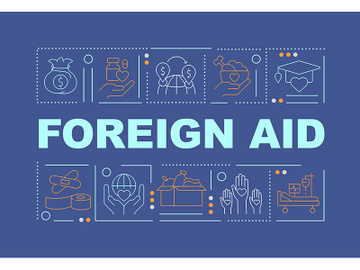 Overseas aid word concepts dark blue banner preview picture