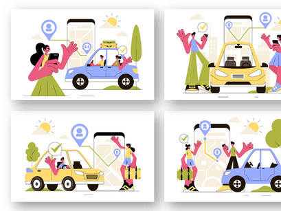 9 Ride Sharing Services Illustration