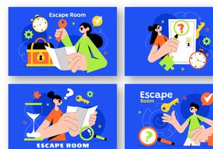 9 Escape Room Puzzle Challenge Illustration