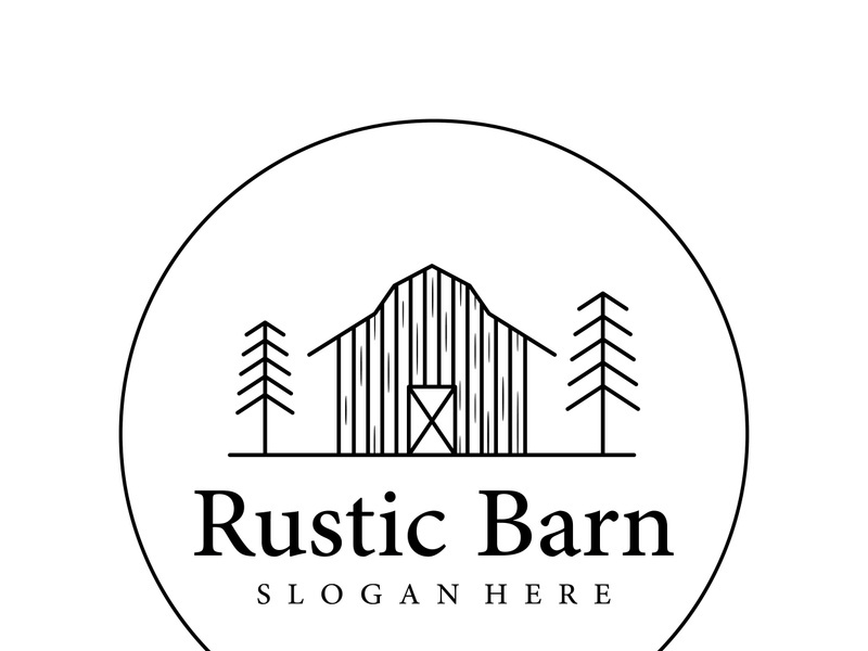 Logo design of organic farm house or barn or barn and animal farmhouse vintage.Vintage country logo.