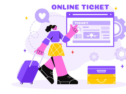 18 Online Travel Ticket Illustration