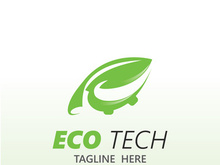 Eco technology business vector design modern. Nature technology logo with leaf and circuit tech minimalist vector illustration