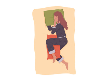 Sleeping with pillow between legs illustration preview picture
