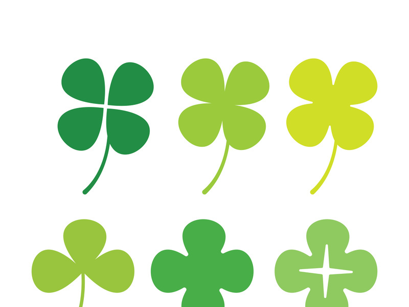 Green Clover Leaf icon Template Design Vector
