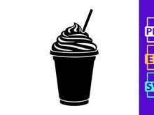 Iced Drink with Whipped Cream and Straw